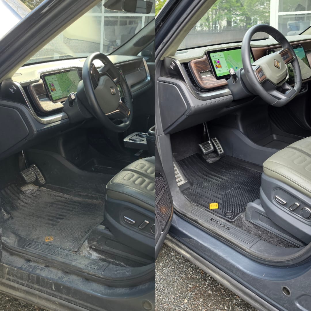 Rivian dashboard before and after detail