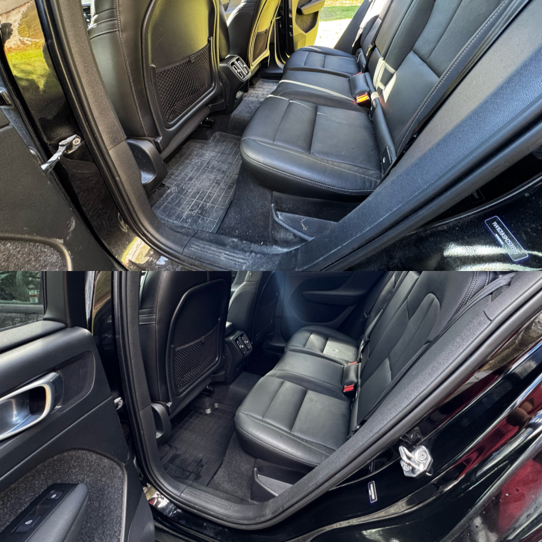Volvo rear seat before and after detail